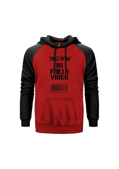 Skid Row No Frills Video Kırmızı Renk Reglan Kol Sweatshirt Kırmızı
