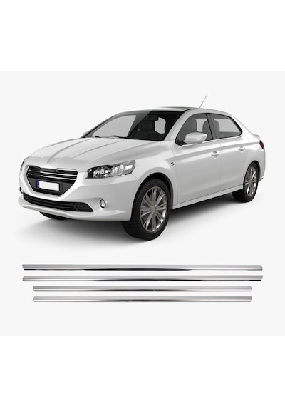 Peugeot 301 Uyumlu 2012 Ve Üzeri Krom Cam Çıtası 4 Parça Paslanmaz Çelik