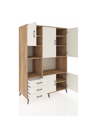 Kronos Dolap 9 Raflı 3 Çekmeceli 5 Kapaklı 132x59x195 Çam-ayt... Çam