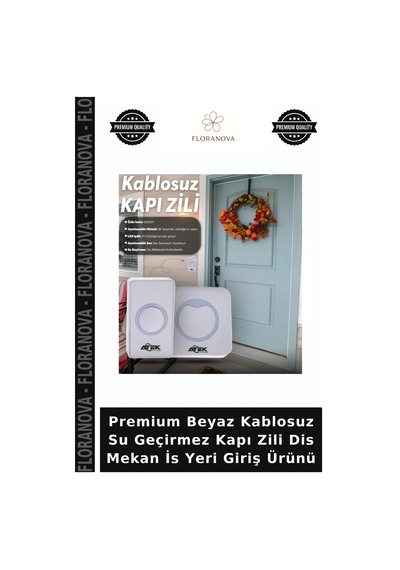 Premium Beyaz Kablosuz Su Geçirmez Kapı Zili Dis Mekan İs Yeri Giriş Ürünü