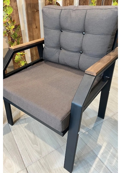 Ard & Garden 2 1 1 Balkon Takımı, Çay Seti, Metal Koltuk Takımı, Bahçe Takımı, Bahçe Mobilyası Koyu Kahverengi