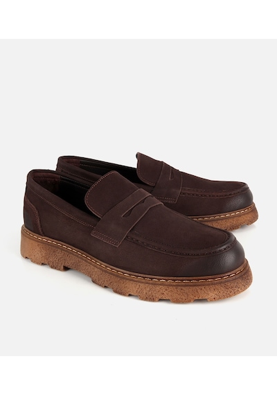 Hotiç Erkek Nubuk Deri Kahverengi Taban Detaylı Günlük Loafer 02ayh333820a480 02ayh333820a480