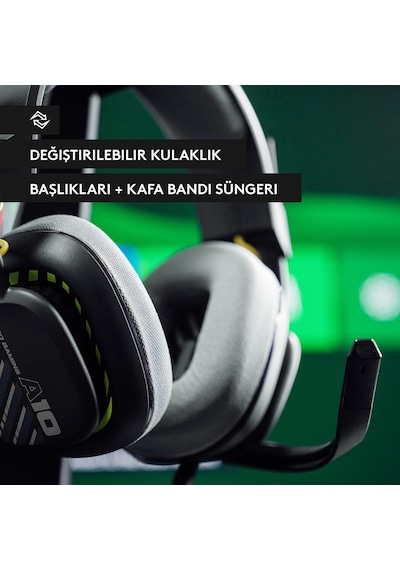 Logitech G Astro A10 Kablolu Oyuncu Kulaklığı, Xbox İle Uyumlu, Çevirmeli Sessiz Boom Mikrofon, 32 Mm Dinamik Sürücüler, Üstün Konfor İçin Kafa Bandı, Siyah