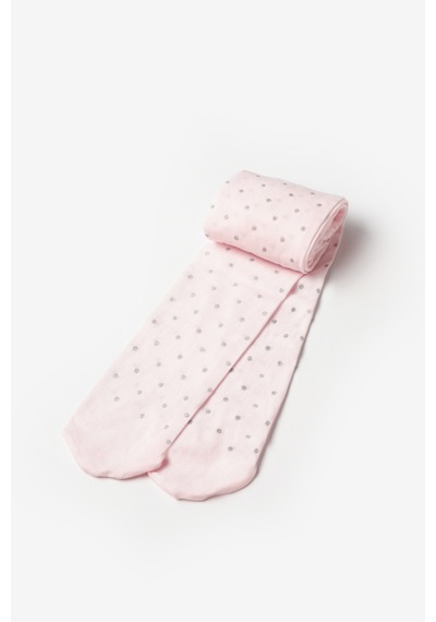 Le Mabelle Pembe Simli Puanlı Kız Çocuk Muz Çorap Pembe