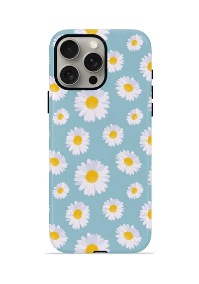 Apple iPhone Uyumlu 15 Pro Max Vorian Çift Katmanlı Magsafe Kılıf Daisy Sky