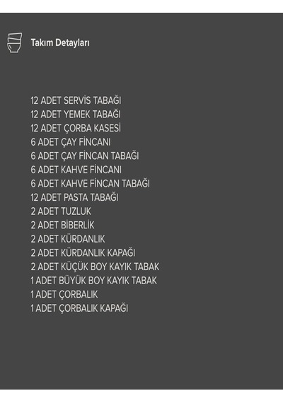 Güral Porselen 85 Parca Yemek Takımı