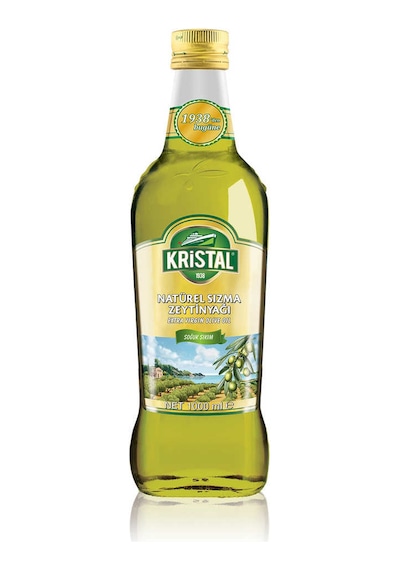Kristal Natürel Sızma Zeytinyağı Yumuşak Doğal Lezzet 1 Litre Cam Şişe