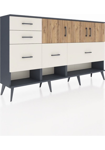 Arges Konsol 3 Raflı 5 Çekmeceli 3 Kapaklı 176x30x99 Antrasit-çam/aytaşı Atlas Çam/aytası - Antrasıt Arges Konsol 3 Raflı 5 Çekmeceli 3 Kapaklı 176x30x99 Antrasit-çam/aytaşı Atlas Çam/aytası - Antrasıt