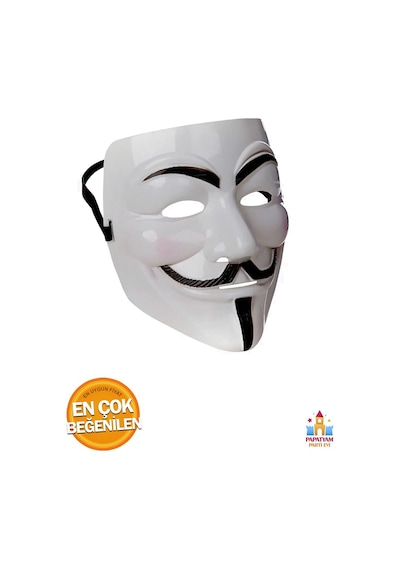 V For Vendetta Maskesi Beyaz Renk Yılbaşı Halloween Anonymous Cadılar Bayramı Maskesi 3 Adet Diğer