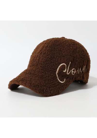 Valkyrie Peluş Şapka Kadın Erkek Unisex Kışlık Şapka Cloud Nakışlı Ayarlanabilir Bej Teddy Şapka Koyu Kahve Koyu Kahverengi