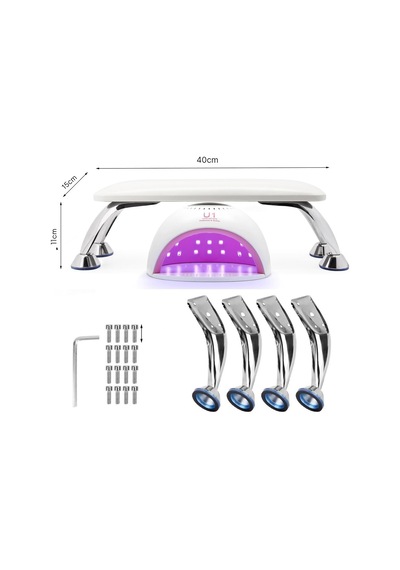 Metal Ayaklı Ergonomik Manikür Sehpası Beyaz Manikür Kol Desteği H11w