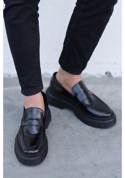 Shoetyle - Hakiki Açma Deri Günlük Erkek Ayakkabı - 250-132470-1551 Siyah