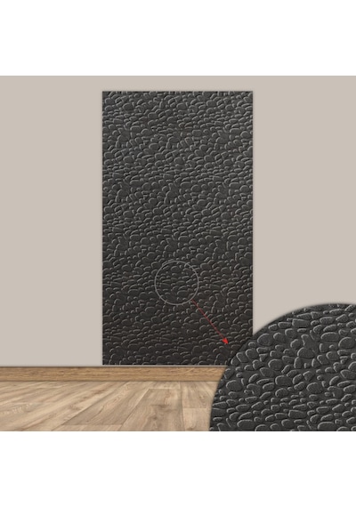 Tink 3d Kendinden Yapışkanlı Akustik Keçe Panel Leopar Desenli 52x98 Cm 10 Adet 5 M² Koyu Gri