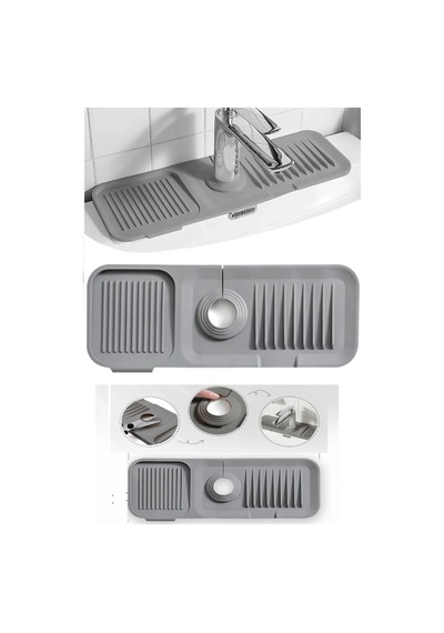 Ers Elastik Mutfak Banyo Musluk Matı Düzenleyici Kaydırmaz Taban Organizer Lavabo Kenar Matı Çok Renkli