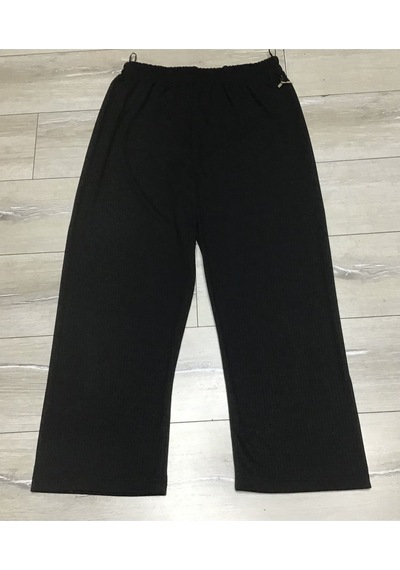 Kışlık Fitilli Kaşkorse Beli Lastikli Büyük Beden Pantolon Siyah