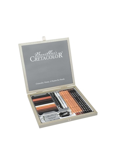 Cretacolor Passion Box Drawing Set Premium Çizim Seti Ahşap Kutu
