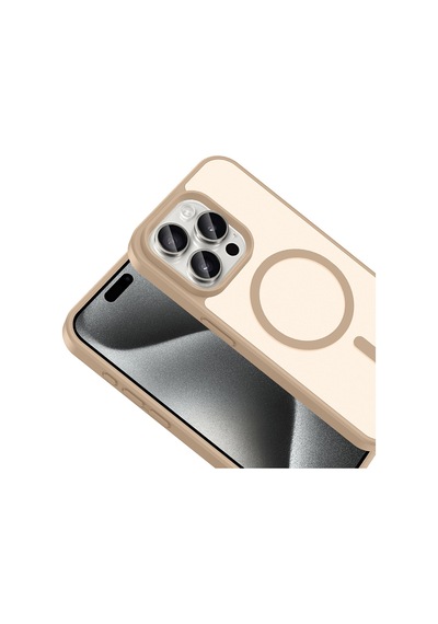 İphone 15 Pro Kılıf Magsafe Kamera Korumalı Mat Parmak İzi Tutmayan Grlpro Desert Gold