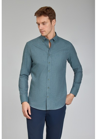 Bisse Modern Fit Paşa Yaka Yeşil Erkek Gömlek Gmfln0222302221 D47 Yeşil