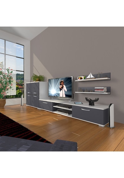 Decoraktiv Eko On Mdf Dvd Tv Ünitesi Tv Sehpası Beyaz - Antrasit
