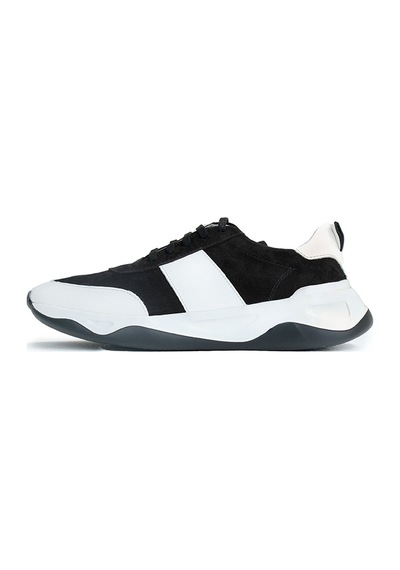 Sısel Black Siyah Beyaz Sneaker Erkek Süet Ayakkabı 001