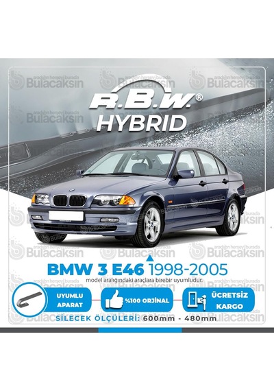 Bmw 3 E46 Ön Silecek Takımı (1998-2005) RBW Hibrit Bmw 3 E46 Ön Silecek Takımı (1998-2005) RBW Hibrit