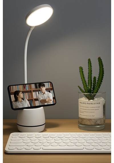 3'ü 1 Arada: Kalemlikli, Telefon Standlı Ve Dokunmatik Led Masa Lambası - 736453108 Diğer
