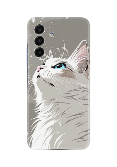 Samsung Galaxy Uyumlu A17 Kılıf Boutique Baskılı Resimli Beyaz Kedi Pcode -061