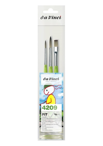 Fit Sentetik, Seri 4209, Set, 3 Fırça, Çok Yönlü, Akrilik, Gouche, Tempera, Kağıt Ve Karton İçin, Hobi Ve Okul İ