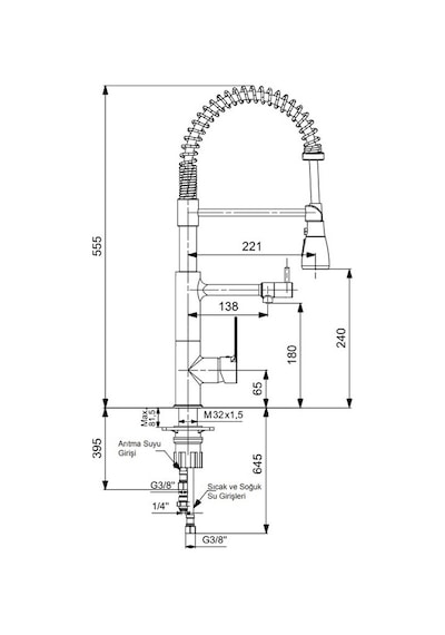 Eca Nita 102518350 3 Akışlı Arıtıcı Mutfak Eviye Bataryası