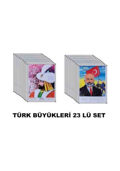 35X50 Cm23 Lü Türk Büyükleri Seti - Panosu - Köşesi