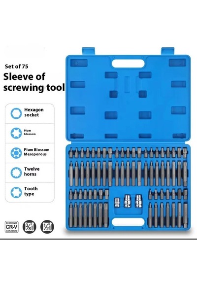 Otomotiv Tip Power Bits Uç Seti 75 Parça