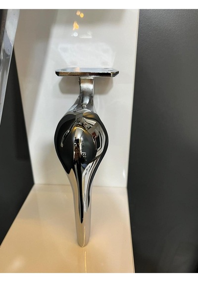 Kaşık Metal Ayak 20cm Krom Renk Kitaplık Koltuk Tv Ünite Dolap Komidin Modern Mobilya Ayağı Gümüş