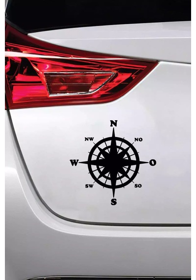 Nswo Pusulası Sticker Oto Motor Laptop Duvar Folyo Sticker 60 X 60 Cm