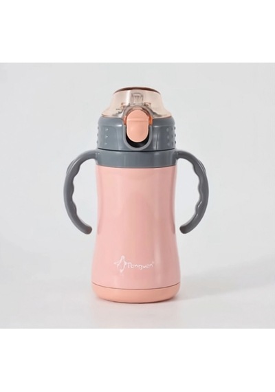 Biberon Termos Çelik Çift Katlı 280ml Renkli - Pembe Pembe