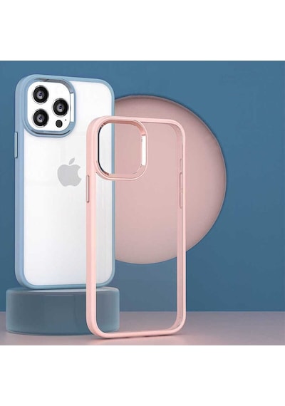 Apple iPhone Uyumlu 14 Pro Max Krom Kılıf lavendery Gray