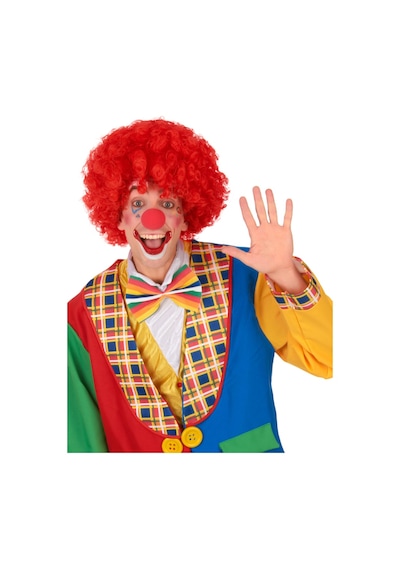Kırmızı Renk Kıvırcık Afro Bonus Peruk Çok Renkli
