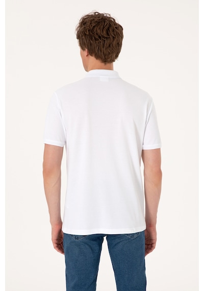 U.S. Polo Assn. Erkek Regular Fit Polo Yaka Beyaz Tişört 50306812-VR036