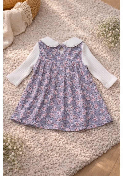 Uğur Bebe Yumuşacık Gri Renk Çiçekli Elbise & Bebe Yaka Fitilli Body Kombin %95 Pamuk Bayramlık Kız Çocuk Gri Gri Uğur Bebe Yumuşacık Gri Renk Çiçekli Elbise & Bebe Yaka Fitilli Body Kombin %95 Pamuk Bayramlık Kız Çocuk Gri Gri