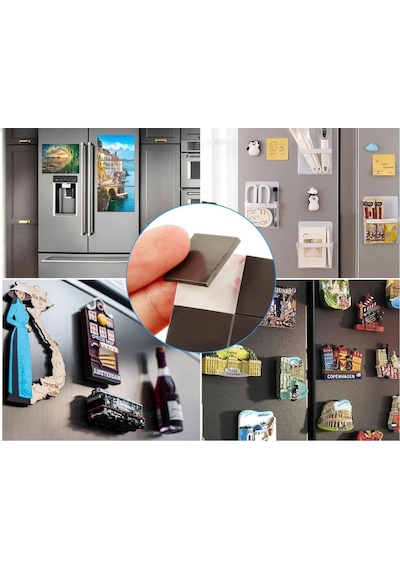 100 Parça 3m Yapışkanlı Etiket Magnet Tabaka Mıknatıs - 15x15 Mm