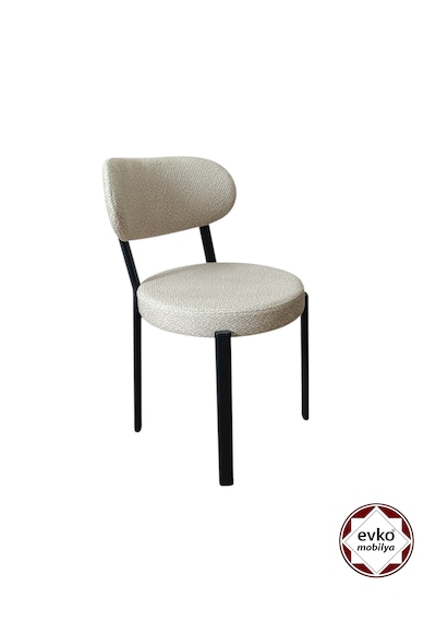 Evko Mobilya Smart Sandalye, Mutfak Salon Sandalyesi, 2 Adet Sandalye, Metal Sandalye, Yemek Sandalyesi, Otel Cafe Restoran Sandalyesi Krem