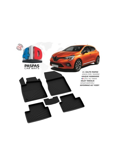 Renault Clio 5 4d Araca Özel Havuzlu Kauçuk Paspas 2019 Ve Üzeri