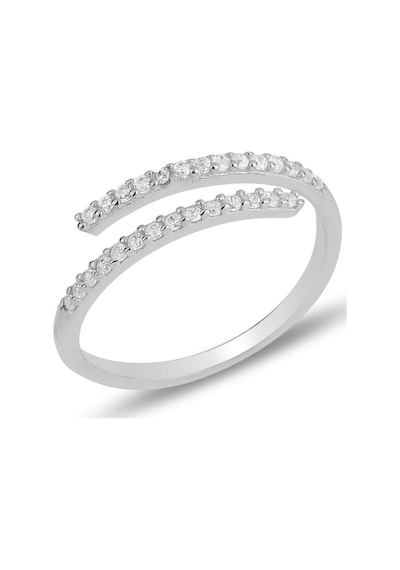 Söğütlü Silver Gümüş Rodyumlu Zirkon Taşlı Üstten Ayarlamalı Yüzük