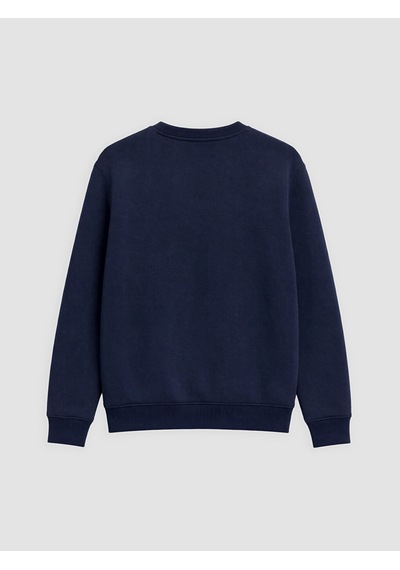 Lcwaıkıkı Classic Lacivert Bisiklet Yaka Nakışlı Erkek Kalın Sweatshirt