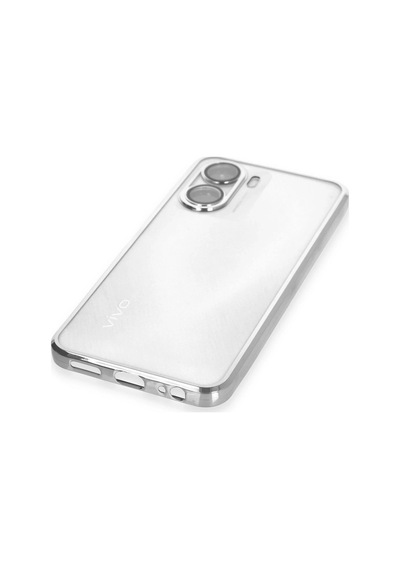 Gld-spt- Newface Vivo Y16 Kılıf Razer Lensli Silikon - Gümüş