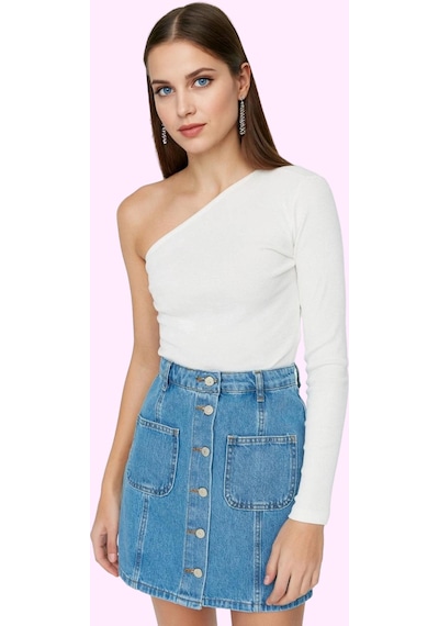 Ersefa Kadın Care Koleksiyonu Pamuk Mini Denim Etek Günlük Ve Yaz Şıklığ Mavi