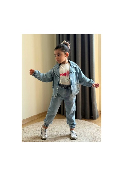 Toikids Kız Çocuk Kot İkili Takım Mavi