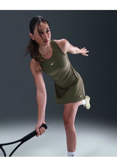 Nike Victory Fd5577-223 Dri-fıt Kısa Fırfırlı Kadın Tenis Eteği - Zeytin Yeşili Yeşil