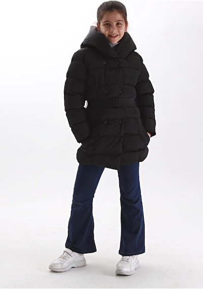 Benitto Kids Kız Çocuk Mont 51266-Siyah