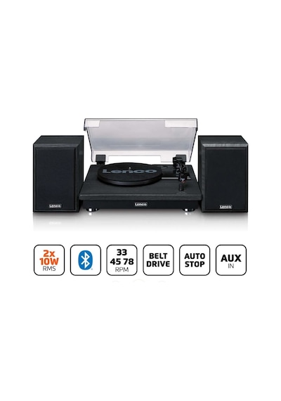Lenco Ls-100bk - 2 Harici Hoparlörlü Pikap - Siyah Siyah