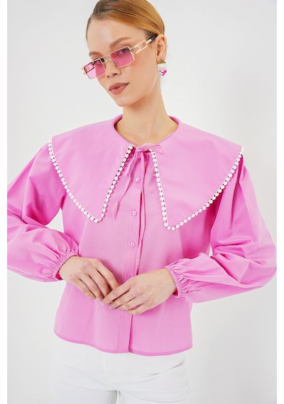 Bigdart Kadın Bebe Yaka Gömlek 20314 - Pembe